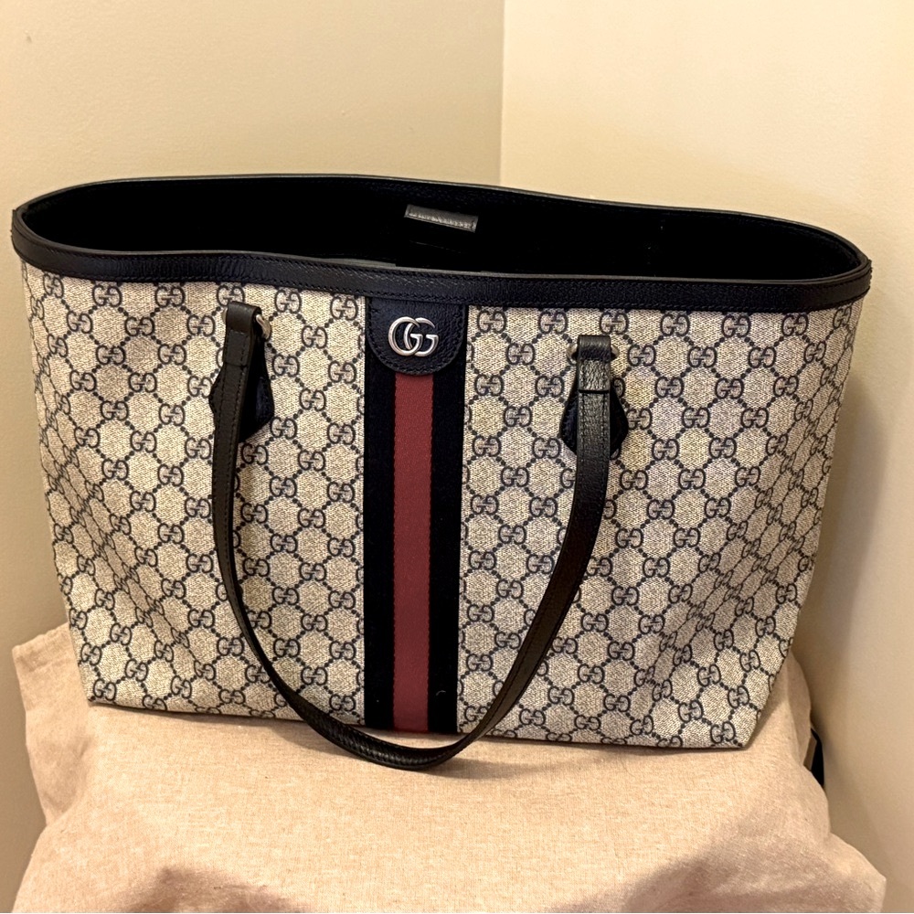 Gucci Beige and Black Tote Bag